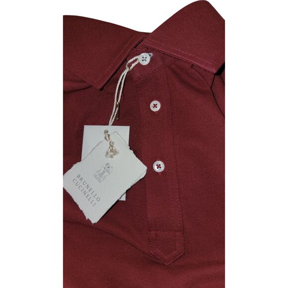 Brunello Cucinelli Burgundy Polo EU 48 NWT 100% Cotton - Picture 4 of 11